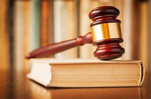 judge's gavel resting on a book